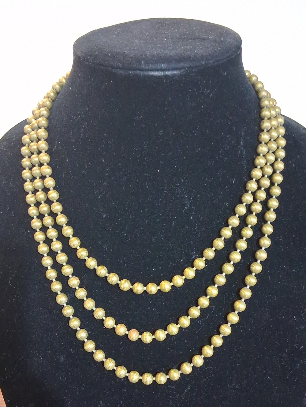 60" Long Solid Brass Opera Necklace No Clasp